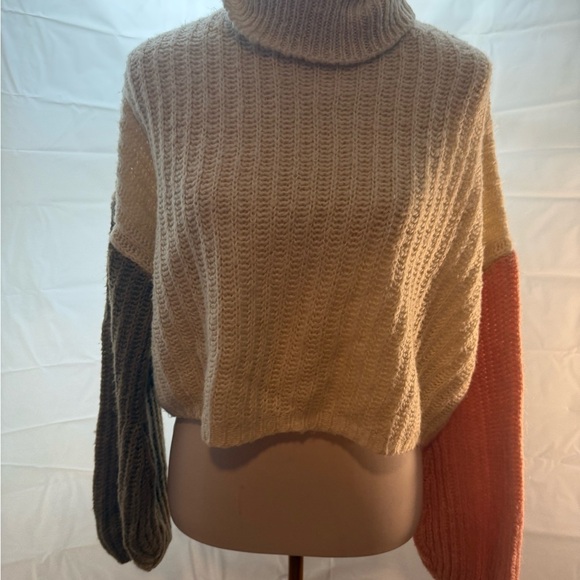 PrettyLittleThing Cream and Brown Cowl Neck Sweater - Picture 6 of 6